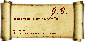 Jusztus Barnabás névjegykártya