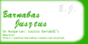 barnabas jusztus business card